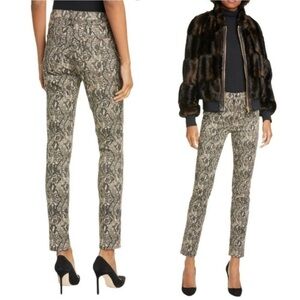 Veronica Beard Kate High Rise Skinny Jeans in Snakeskin Tan Animal Print